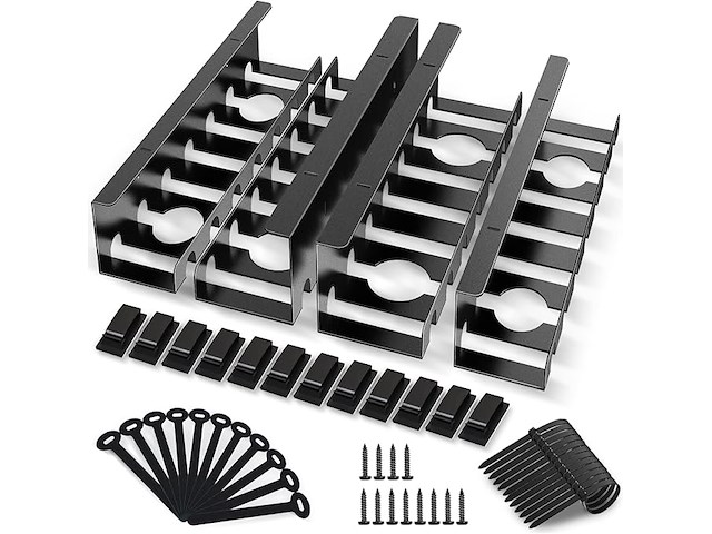 Set v 4 kabelgoten voor bureau zwart - afbeelding 1 van  3