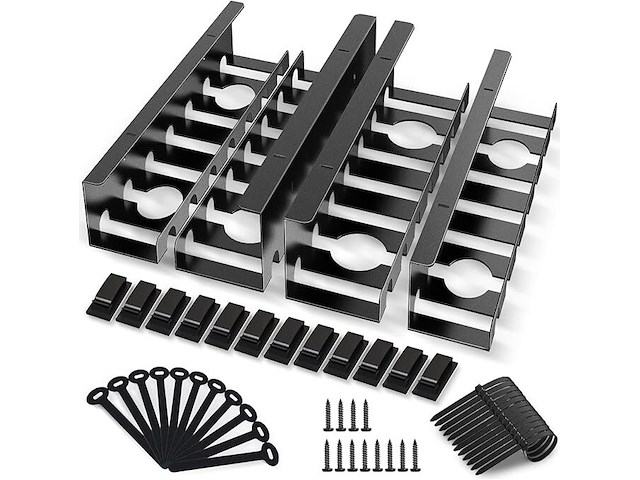 Set v 4 kabelgoten voor bureau zwart - afbeelding 1 van  2