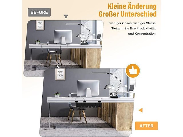 Set v 4 kabelgoten voor bureau zwart - afbeelding 2 van  2