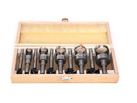 Set van 10 bits met doppen/gaten 15-35 mm kraft&dele