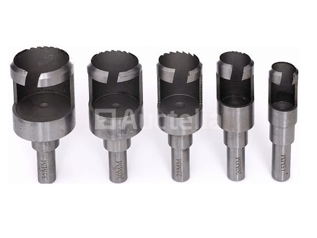 Set van 10 bits met doppen/gaten 15-35 mm kraft&dele - afbeelding 3 van  3