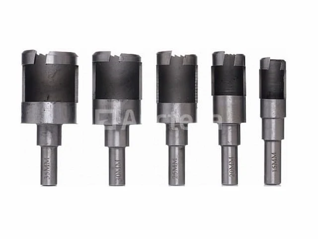 Set van 10 bits met doppen/gaten 15-35 mm kraft&dele - afbeelding 2 van  3