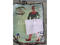 Set van 10 kerstjutte-zakken - nieuw santa claus bag deluxe model - nieuw set van 10 pakjes kerstelfenpantoffels - nieuw set van 3 kerstsjaals - nieuw verbluffend pixiekostuum - gloednieuwe maat s prachtig pixiekostuum - nieuwe maat m set van 19 grote feeststickers diverse ontwerpen - nieuw - afbeelding 2 van  7