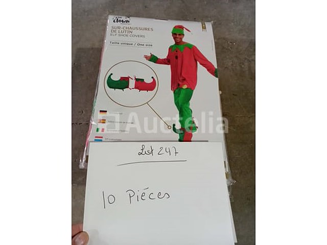 Set van 10 kerstjutte-zakken - nieuw santa claus bag deluxe model - nieuw set van 10 pakjes kerstelfenpantoffels - nieuw set van 3 kerstsjaals - nieuw verbluffend pixiekostuum - gloednieuwe maat s prachtig pixiekostuum - nieuwe maat m set van 19 grote feeststickers diverse ontwerpen - nieuw - afbeelding 4 van  7