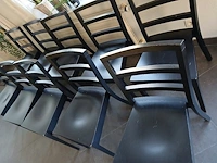 Set van 10 zwarte houten bistrostoelen - afbeelding 3 van  3