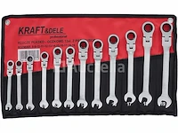 Set van 12 open-end ratelsleutels (8-19 mm) kraft&dele - afbeelding 2 van  3