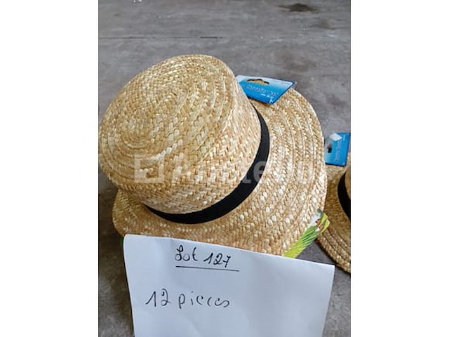 Set van 12 strohoeden - gloednieuwe set van 8 strohoeden - gloednieuw lot van 4 strohoeden - nieuwe partij van 18 strohoeden - nieuwe partij van 16 diverse strohoeden - nieuw - afbeelding 4 van  5