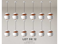 Set van 12 sun-lampen 25 cm - wit en goud - afbeelding 1 van  5