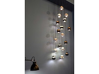 Set van 12 sun-lampen 25 cm - wit en goud - afbeelding 3 van  5