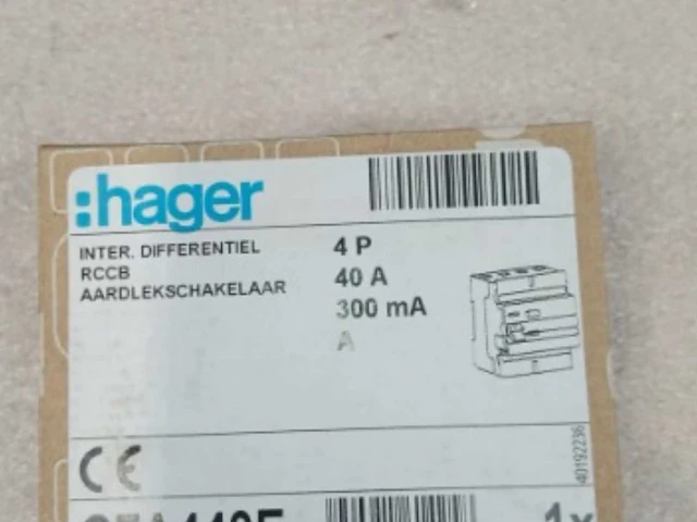 Set van 13 hager 4p 40 a – 300 ma type a rcd (13x) - afbeelding 2 van  3