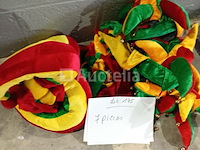 Set van 160 carnavalshoeden of andere - nieuw set van 22 harde kartonnen cowboyhoeden - nieuw set van 11 boerencarnavalshoeden - nieuw set van 7 jester carnival-hoeden - nieuw set van 6 carnavalshoeden - nieuw set van 13 schuimen kermishoeden in verschillende kleuren - nieuw - afbeelding 5 van  6