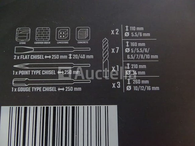 Set van 17 bits, sds plus beitels mastiff mf3517 - afbeelding 2 van  4