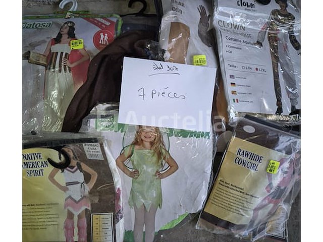 Set van 18 diverse carnavalskostuums - nieuw set van 7 diverse kinderkermiskostuums - nieuw set van 3 volwassen woensdagcarnavalskostuums - nieuw set van 11 kids cowboy carnival kostuums - nieuw set van 9 indian carnival kids kostuums - nieuw set van 8 kinderkermiskostuums - nieuw - afbeelding 4 van  8
