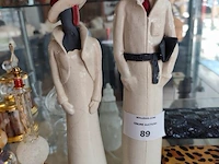 Set van 2 aardewerk beeldjes