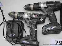 Set van 2 accuboormachines - ferm - bat20 oplader - ferm accuboormachine - cordless drill toebehoren - oplader, extra batterij, koffer - afbeelding 2 van  3