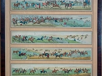 Set van 2 antieke 19e-eeuwse engelse gekleurde...