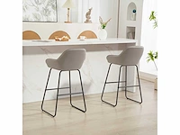 Set van 2 barkrakkjes, barkruk met stoffen bekleding en bekleding - afbeelding 4 van  4