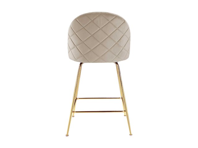 Set van 2 barkrukken van gouden fluweel en roestvrij staal - beige - afbeelding 7 van  8