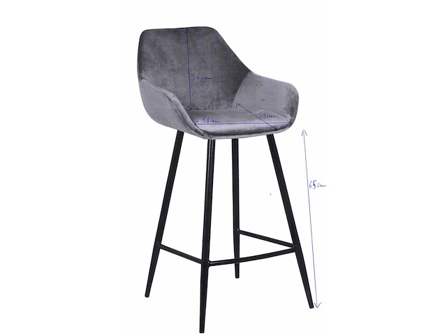 Set van 2 barstoelen amman 65cm - grijs - afbeelding 1 van  7