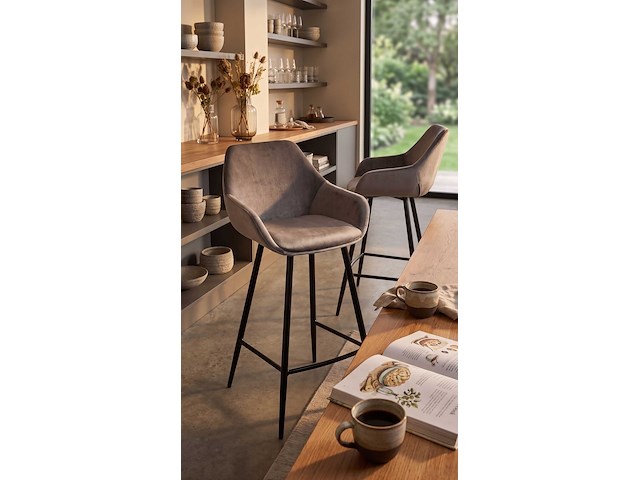 Set van 2 barstoelen amman 65cm - grijs - afbeelding 6 van  7