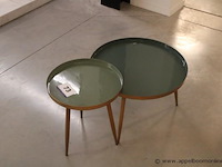 Set van 2 bijzettafels - rond, glazen blad - afbeelding 1 van  1