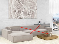 Set van 2 chaise longue - beige stof - afbeelding 1 van  5