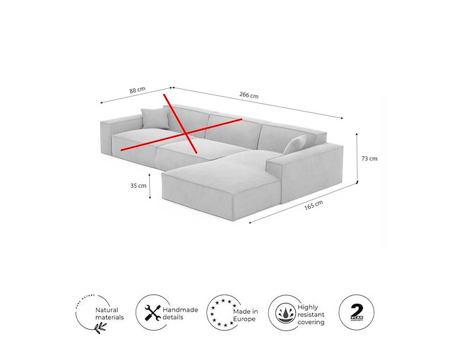Set van 2 chaise longue - beige stof - afbeelding 4 van  5