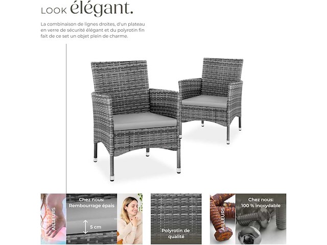 Set van 2 comfortabele fauteuils met armleuningen - afbeelding 5 van  8