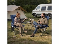 Set van 2 draagbare campingstoelen, klapstoel voor kamperen, met draagtas, blauw