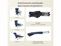 Set van 2 draagbare campingstoelen, klapstoel voor kamperen, met draagtas, blauw - afbeelding 5 van  8