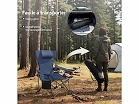Set van 2 draagbare campingstoelen, klapstoel voor kamperen, met draagtas, blauw - afbeelding 6 van  8