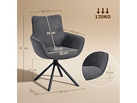 Set van 2 draaibare eetkamerstoelen - afbeelding 4 van  6