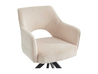 Set van 2 draaistoelen - corduroy & black metal - cream - afbeelding 5 van  8