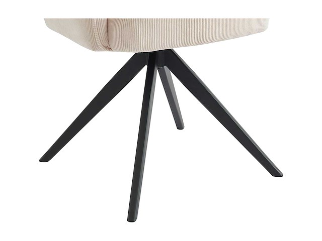 Set van 2 draaistoelen - corduroy & black metal - cream - afbeelding 6 van  8