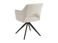 Set van 2 draaistoelen - corduroy & black metal - cream - afbeelding 8 van  8