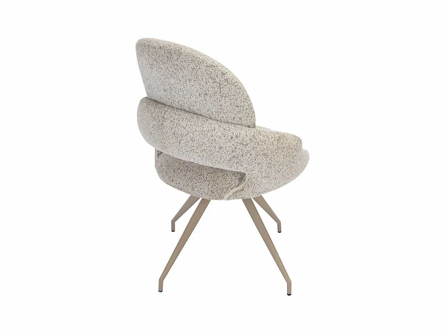 Set van 2 draaistoelen in tweedstof en taupe metaal - cream - afbeelding 6 van  6