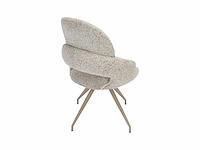 Set van 2 draaistoelen in tweedstof en taupe metaal - cream - afbeelding 6 van  6