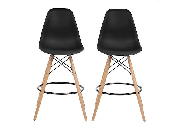 Set van 2 dsw krukken - zwarte stoel - zithoogte 65 cm - afbeelding 1 van  2