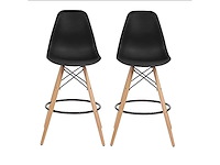 Set van 2 dsw krukken - zwarte stoel - zithoogte 65 cm - afbeelding 1 van  2