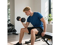 Set van 2 dumbbells gewicht 30 kg, zeshoekige dumbbell voor krachttraining en gewichtheffen, zwart - afbeelding 1 van  3
