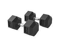 Set van 2 dumbbells gewicht 30 kg, zeshoekige dumbbell voor krachttraining en gewichtheffen, zwart - afbeelding 2 van  3
