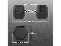 Set van 2 dumbbells gewicht 30 kg, zeshoekige dumbbell voor krachttraining en gewichtheffen, zwart - afbeelding 3 van  3