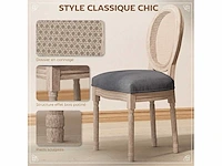 Set van 2 eetkamerstoelen - louis xvi-stijl medaillon-loungestoel - gesneden massief hout, patina - afbeelding 4 van  6