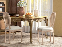 Set van 2 eetkamerstoelen, keukenstoelen, vintage design, weense wandelstoklook, natuur + crème