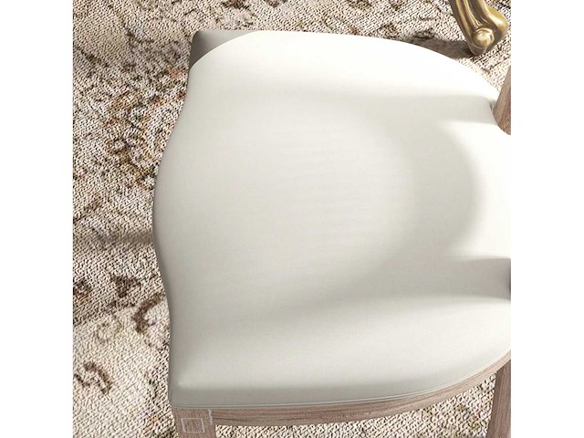 Set van 2 eetkamerstoelen, keukenstoelen, vintage design, weense wandelstoklook, natuur + crème - afbeelding 5 van  8