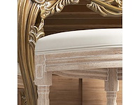 Set van 2 eetkamerstoelen, keukenstoelen, vintage design, weense wandelstoklook, natuur + crème - afbeelding 6 van  8