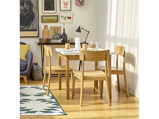 Set van 2 eikenhouten stoelen - licht hout - afbeelding 2 van  3