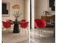 Set van 2 eleganza stoelen - gouden poot en 2 rode stoelen met armleuningen - afbeelding 1 van  1
