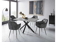 Set van 2 fauteuils, tina-stoel - vintage antraciet microvezel - afbeelding 1 van  8