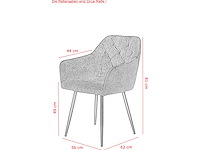 Set van 2 fauteuils, tina-stoel - vintage antraciet microvezel - afbeelding 3 van  8